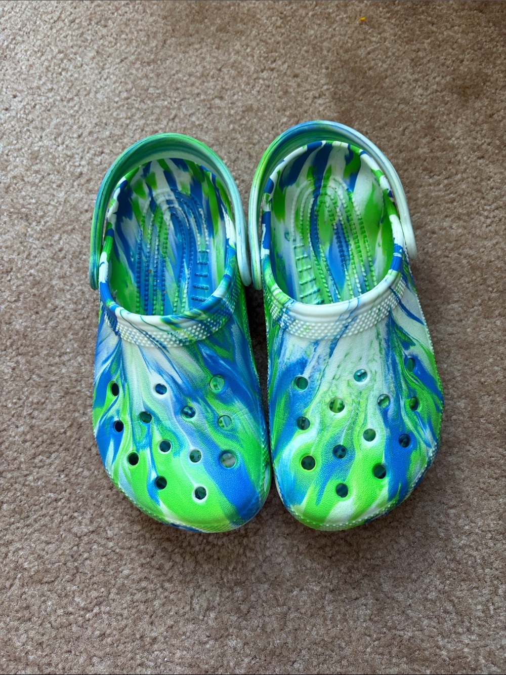 CROCS Kids Green & Blue Clogs